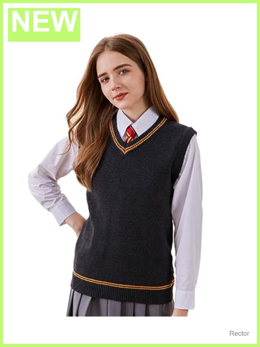 Knit Sweater Vest V-Neck Sleeveless Pullover Cosplay Cardigan Waistcoat Unisex